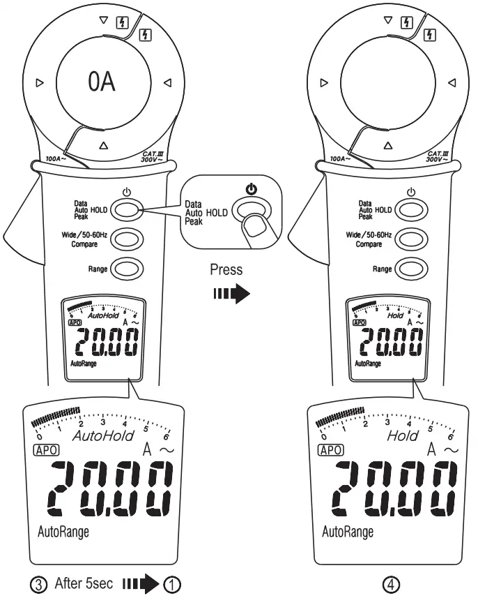 Megger DCM305E Earth Leakage Clamp Meter - Auto Hold 2