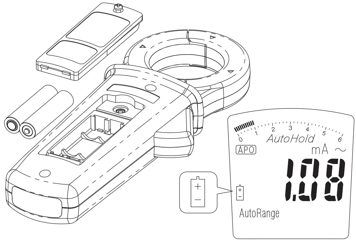 Megger DCM305E Earth Leakage Clamp Meter - Battery Replacement