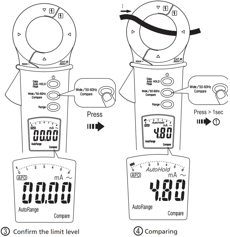 Megger DCM305E Earth Leakage Clamp Meter - Comparator 2