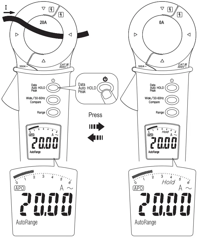Megger DCM305E Earth Leakage Clamp Meter - Data Hold