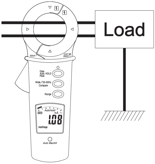 Megger DCM305E Earth Leakage Clamp Meter - Leakage Current 2