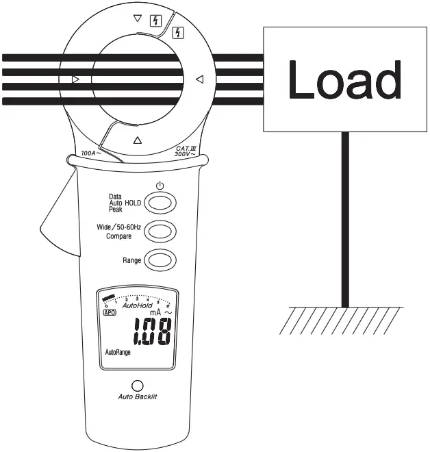 Megger DCM305E Earth Leakage Clamp Meter - Leakage Current 4