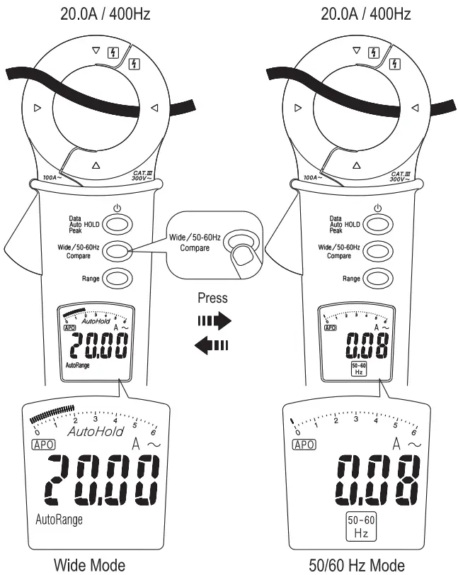 Megger DCM305E Earth Leakage Clamp Meter - Low Pass Filter