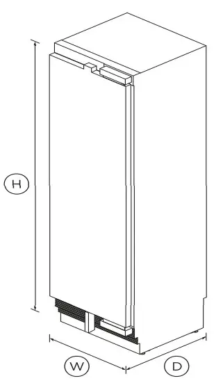 FISHER PAYKEL RS2484FRJ1 Integrated Column Refrigerator - DIMENSIONS