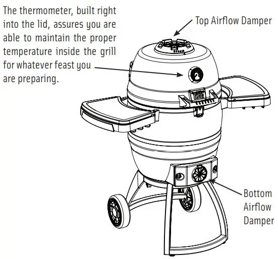 Broil King KEG Charcoal BBQ Grill User Guide - Airflo ow Damper