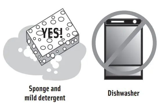 Broil King KEG Charcoal BBQ Grill User Guide - Sponge and mild detergent, Dishwasher