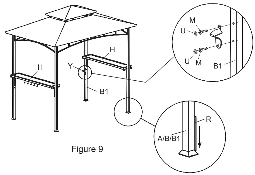 Alpulon ZMWV118 BBQ Grill Gazebo - groune