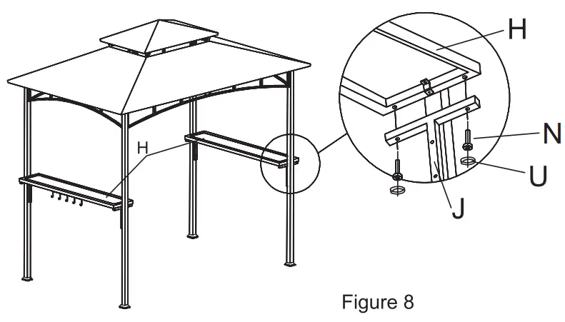 Alpulon ZMWV118 BBQ Grill Gazebo - shelf