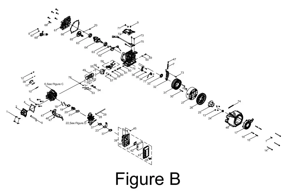 CHAMPION 200978 Dual Fuel Open Frame - ENGINE PARTS DIAGRAM