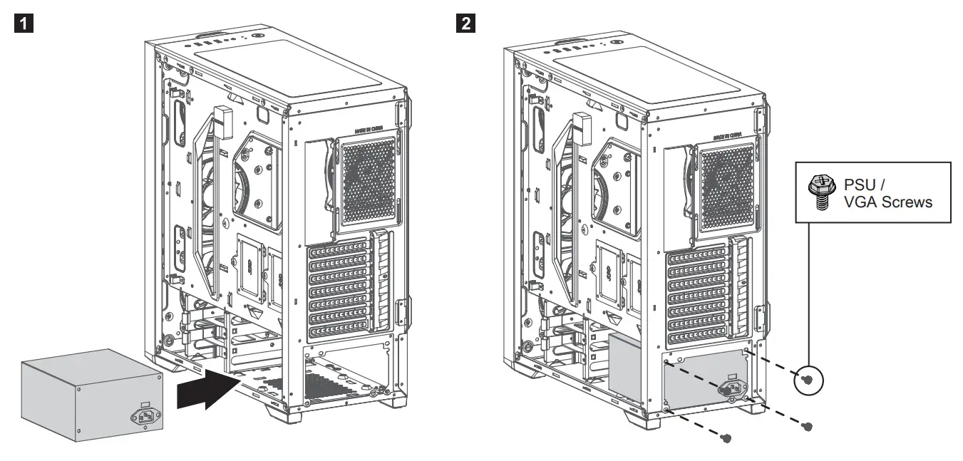 ZALMAN Z8 Z8 MS Z8 TG ATX Mid Tower Computer Case - Mounting the PSU