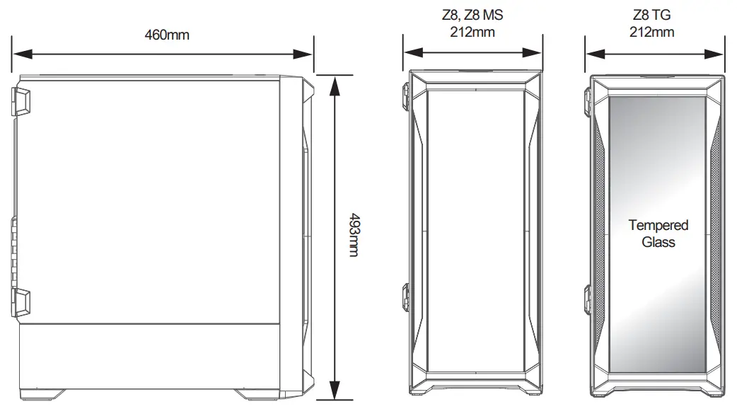 ZALMAN Z8 Z8 MS Z8 TG ATX Mid Tower Computer Case - fig 1