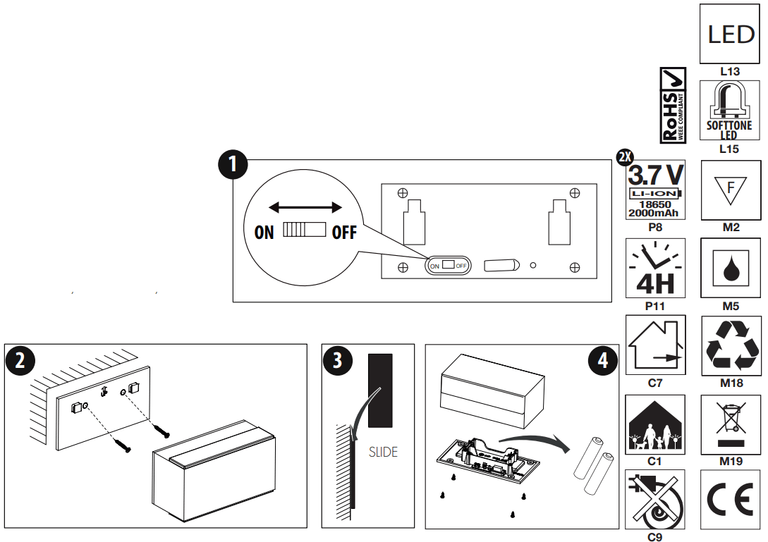 LUXFORM 23069 USB Rechargeable Cube - fig1