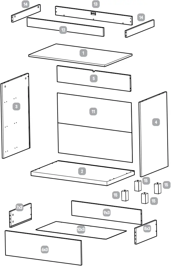 Silver Cross Greenwich Dresser - Parts List