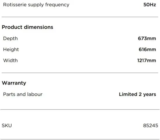 FIG 5 SPECIFICATIONS