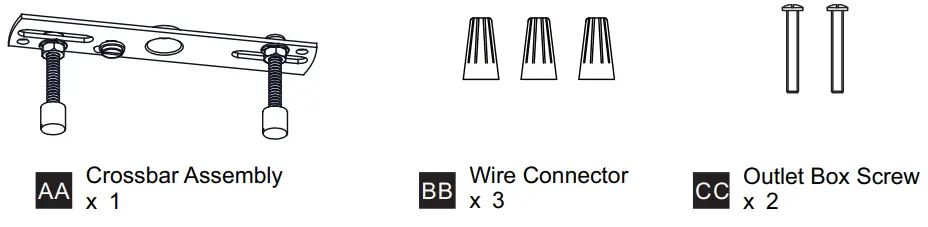 QUOIZEL QFL5612MBK Labrant 10.5 Inch 1 Light Matte Black Semi Flush Mount - MOUNTING HARDWARE