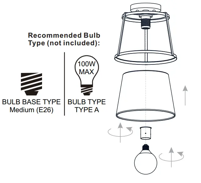 QUOIZEL QFL5612MBK Labrant 10.5 Inch 1 Light Matte Black Semi Flush Mount - Recommended Bulb