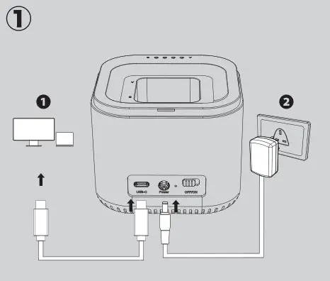 akasa AK-DK09U3-WH DuoDock MX Dual M.2 PCIe NVMe SSD Docking Station with Offline Clone - data connection