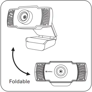 Sandberg USB Webcam 480P Opti Overview Foldable