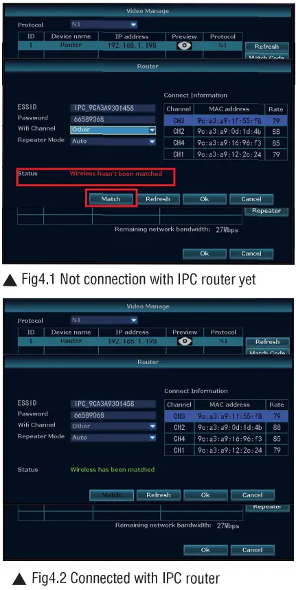 YESKAMO Wireless Repeater IPC Router - Network cable pairing
