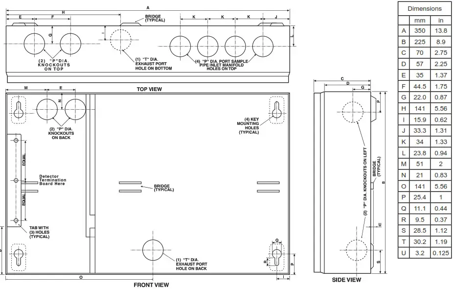 VESDA VLP LaserPlus Aspirating Smoke Detector - Detector Mounting Box