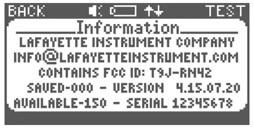 01165 Lafayette Hand Held Dynamometer - POWER MENU SELECT Button 9