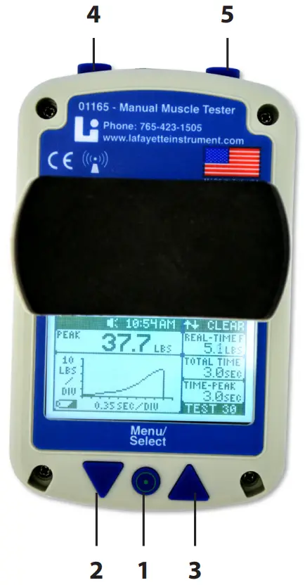 01165 Lafayette Hand Held Dynamometer - POWER MENU SELECT Button