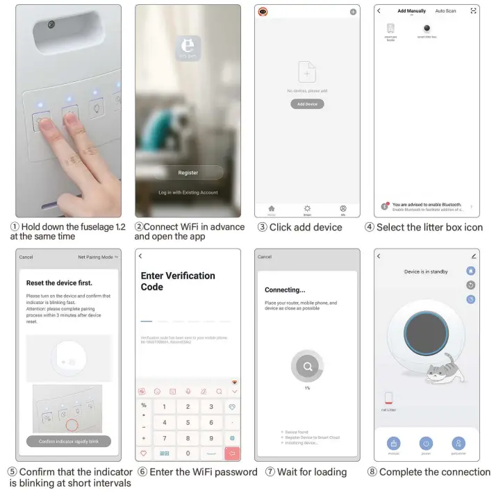 els pet Self Cleaning Cat Litter Box - app