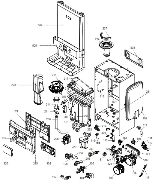 Ideal C24 Logic Max Combi2 - BOILER ASSEMBLY