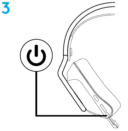 logitech G733 Light Speed Wireless Gaming Headset setup instruction 3