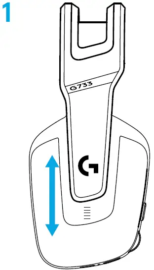 logitech G733 Light Speed Wireless Gaming Headset size adjustment 1