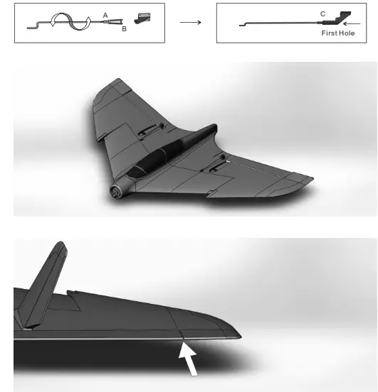 F38 HORNET RC Assembly And Operation - Fig. 2 Main wing panel.