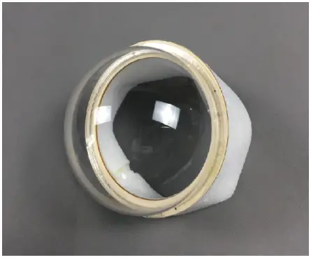 Secure dome onto nose with screws