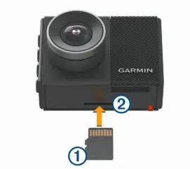 GARMIN Dash Cam 45 - Insert the memory card