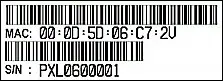 Raritan PXE-1190R iPDUs -MAC Address