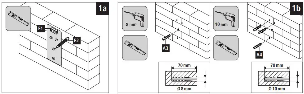 hama 00108732 TV Wall Bracket Instruction Manual - Installation