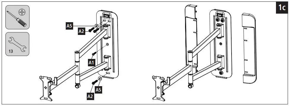 hama 00108732 TV Wall Bracket Instruction Manual - Installation