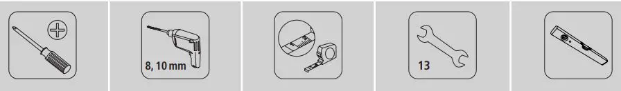 hama 00108732 TV Wall Bracket Instruction Manual - Required tools