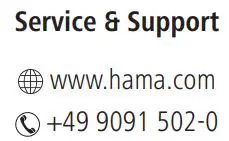 hama 00108732 TV Wall Bracket Instruction Manual - Service & Support