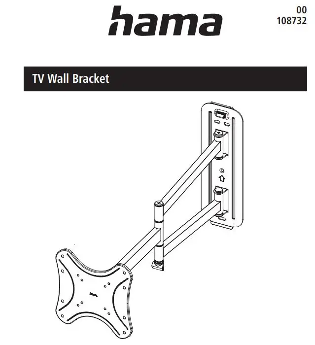 hama 00108732 TV Wall Bracket Instruction Manual