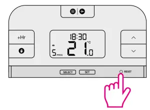 SALUS RT510 Programmable Room Thermostat - Reset1