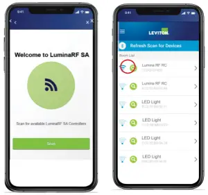 LEVITON G-10474C Lumina RF Standalone App