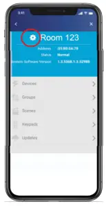LEVITON G-10474C Lumina RF Standalone App - Configure Room Settings