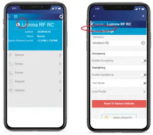 LEVITON G-10474C Lumina RF Standalone App -Name Room