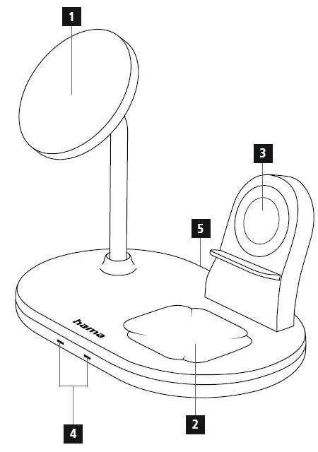 hama 187275 3 in 1 Wireless Charging Station-1