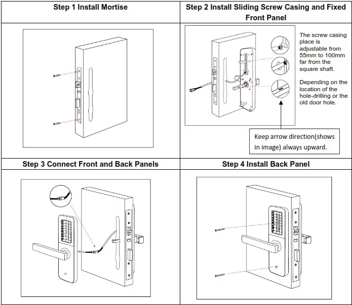 Rocks H31B Series Smart Lock- Installation Diagram