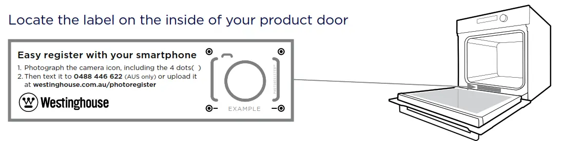 Westinghouse WVEP627 oven series - Step 1
