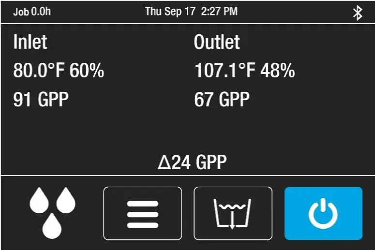 DRI-EAZ F413 Revolution LGR Dehumidifier - Home Screen Views 2