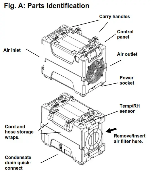 DRI-EAZ F413 Revolution LGR Dehumidifier - Parts Identification