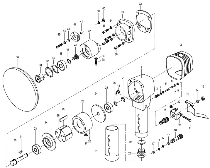 HARBOR FREIGHT PS 6250N 6 Inch Dual Action Air Sander - Diagram