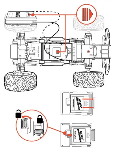 NEW BRIGHT 3705HNRR2 TOY Transmitter Vehicle- Battery